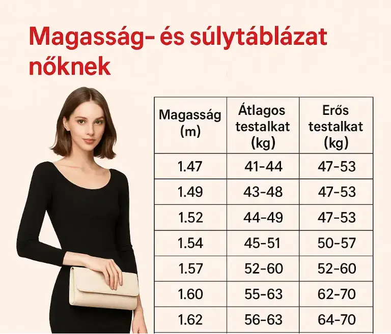 Hány kilónak kéne lenned, hogy jól nézz ki? Itt a táblázat!